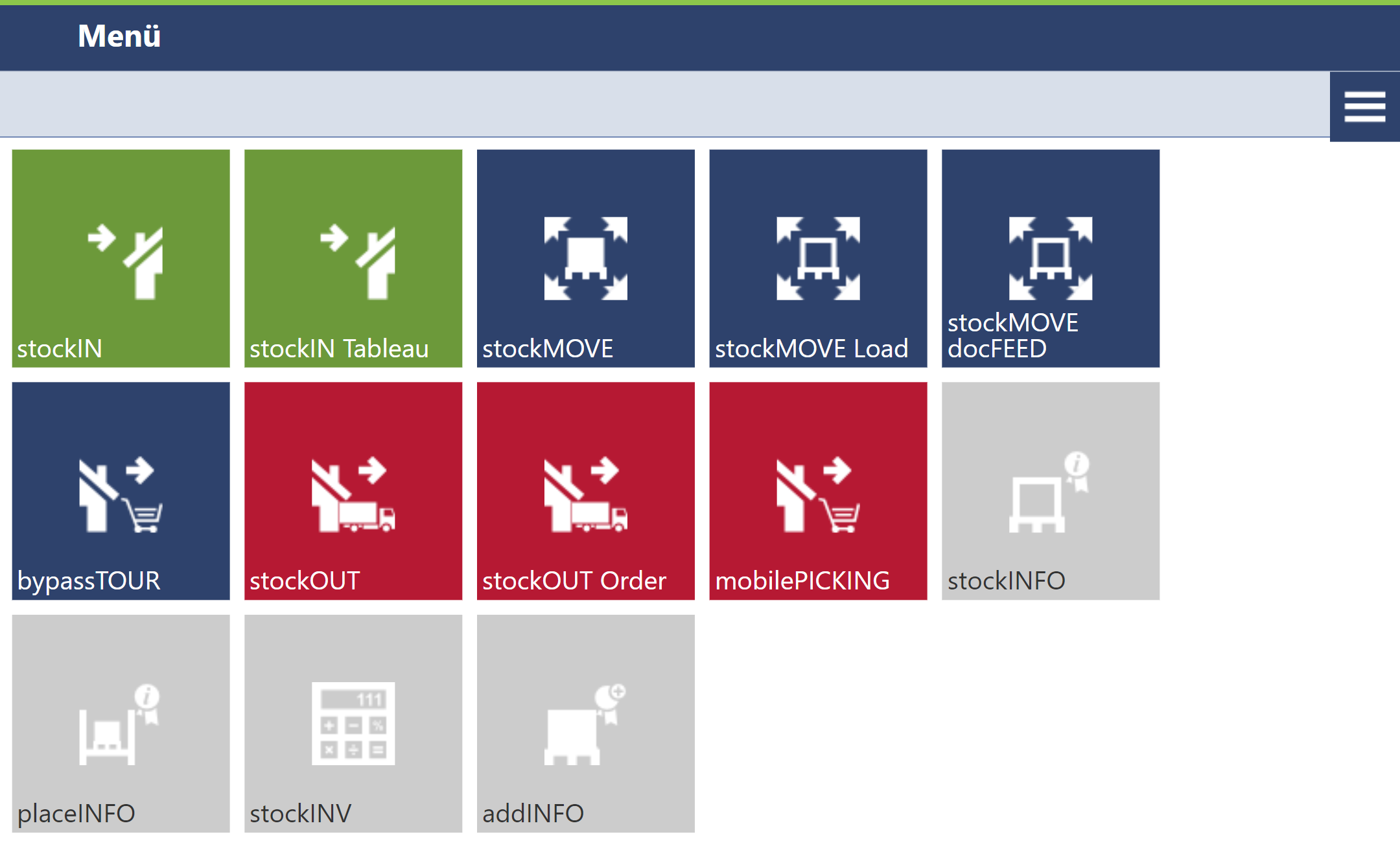 Übersichtsseite mobile Dialoge