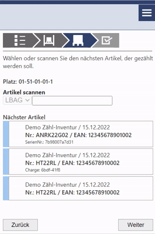 Schritt 4: Inventur - Artikel-Zählung